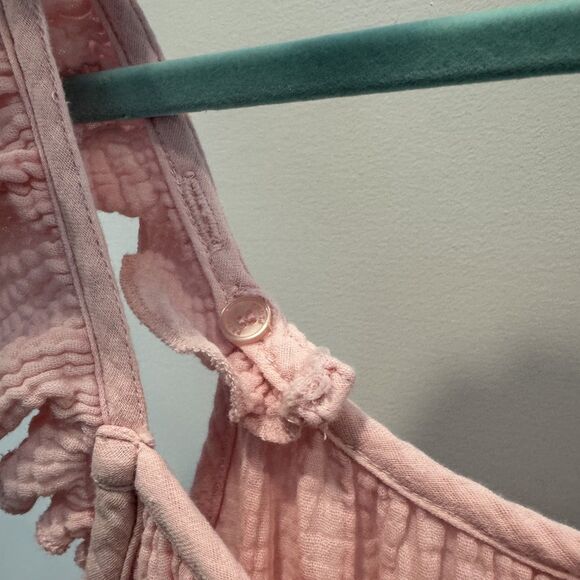 Petite Plume Celeste Nightdress 100% Cotton Pink Tiered Sleeveless Women Small - Picture 7 of 11